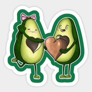 avocado love, avocado valentine Sticker